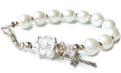 Gray Pearl Rosary Bracelet